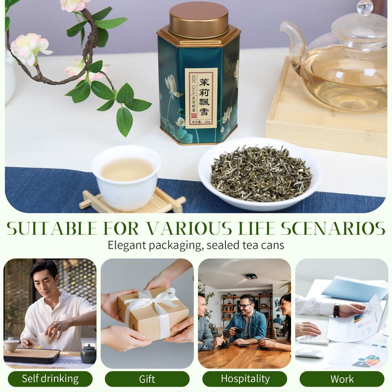 XIXICHA Jasmine Tea Loose Leaf Grade AAA Chinese Jasmine Green