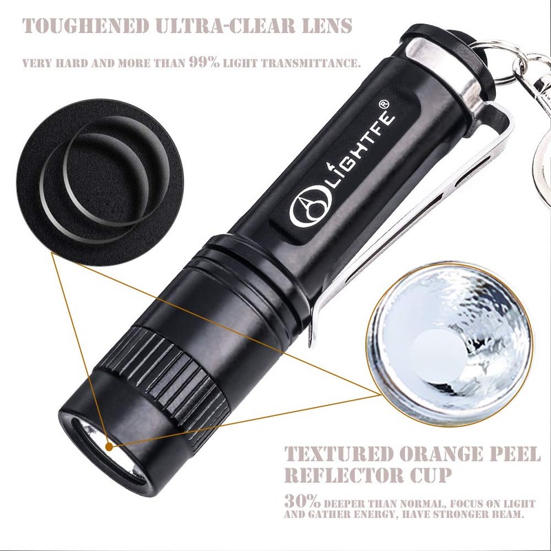 LIGHTFE Black light UV Light Keychain Flashlight with High Power