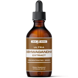Ultra6 Nutrition Ashwagandha Liquid Drops - Organic Ashwagandha Supplements with Rhodiola Rosea Tincture - Root Extract for Mood and Energy - Supplement for Men & Women