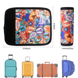 XioioiX Luggage Handle Wrap for Suitcase-Printed Bright Neoprene Luggage Tags/Grips/Identifiers/Markers/Covers/Gripper for Suitcases Carry On Bags 5 Packs (Landmark)