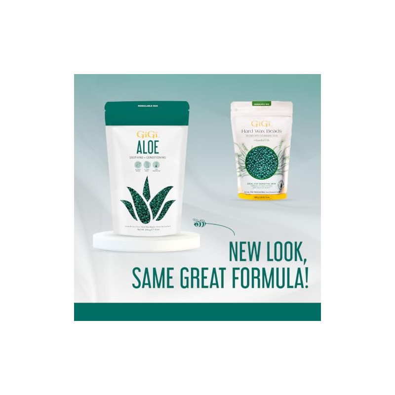 GiGi Nourishing Aloe Hard Wax Beads para depilación, 14 oz