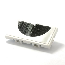 kenable 50mm x 25mm Cable Entry 180 Brush Plate/Insert for Face Plates White [25x50 Brush Plate]
