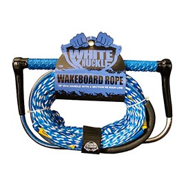 White Knuckle Wakeboard Rope, 75ft, 3-5 Section Poly-E Mainline, 15" EVA Grip Handle