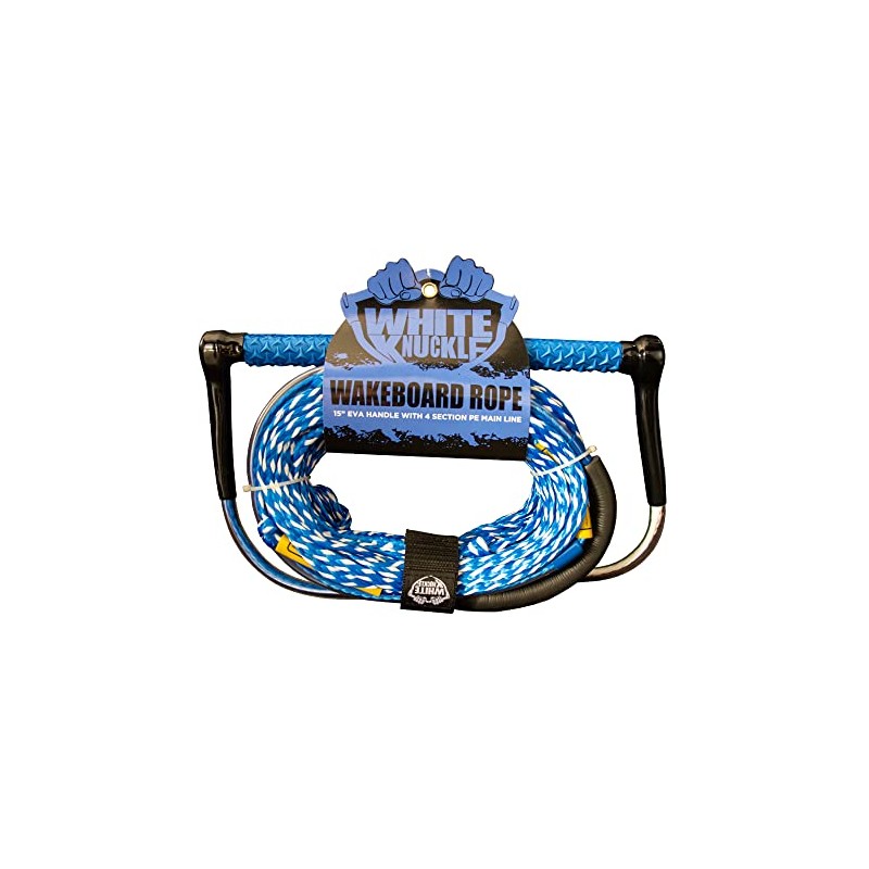 White Knuckle Wakeboard Rope, 75ft, 3-5 Section Poly-E Mainline, 15"