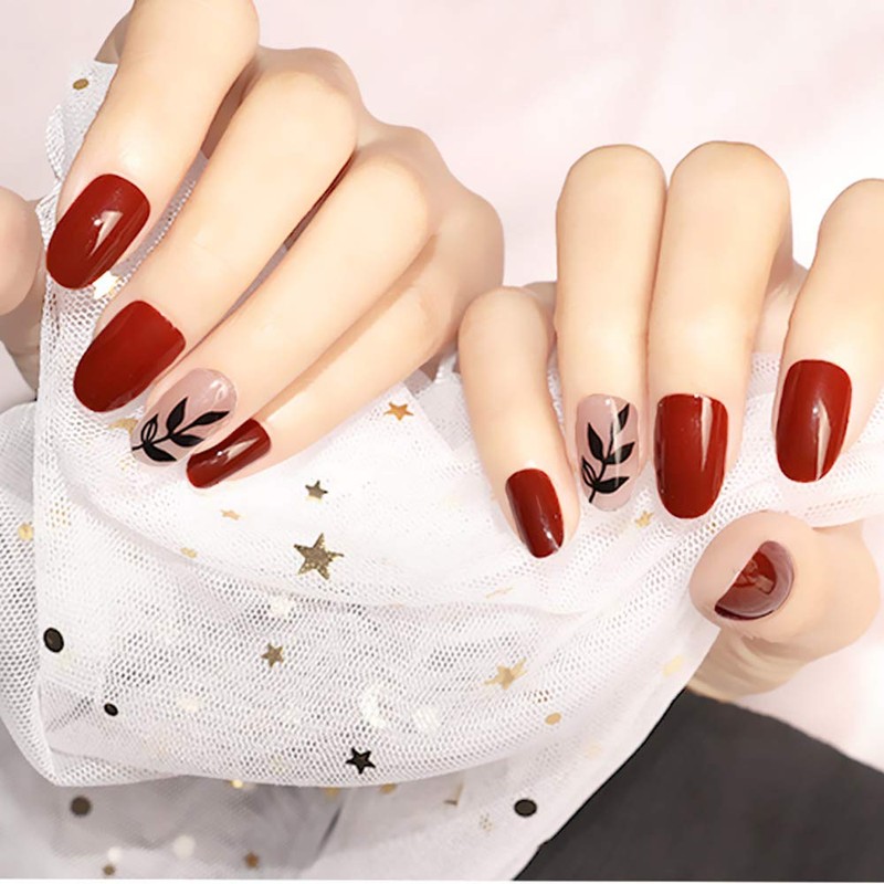 24 Pieces Nail Tips Nuances Paint Nails Sheer Nails