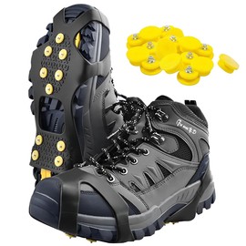 1 pair of shoe spikes, shoe spikes, shoe claws, ice spikes, non-slip sole, ice snow chain for boots, non-slip shoe spikes, shoe spikes, with spare spikes