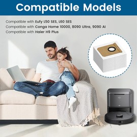 12 Pack 2.5L Large Dust Bags for Eufy L50/L60 SES Robot Vacuum Cleaner Self-Emptying Dock,Replacement Dust Bag for eufy L50/L60 SES robot vacuum dust bags.