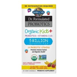 Garden Life Probióticos Niños Orgánicos Fresa Banana Tabletas Masticables