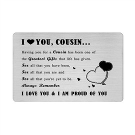 Richesele Cousin Gifts for Women Men - I Love You Cousin Card for Cousin - Sentimental Cousin Gifts for Cousin Mothers Day