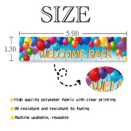 ShuanQ Welcome Back Yard Banner - Welcome Home/Back to School Party Yard Sign - Large Housewarming, Military, Family, Homecoing from Deployment Party Decoration Banner for Yard Lawn - 5.9 x1.3 ft