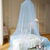 Wnqou Two-tone Bed Canopy Mosquito Net,White Blue Bed Canopy for