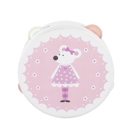 Pink Mouse Wooden Tambourine - Kids Musical Instruments for 1 Year Olds, Toddler Musical Toys - Baby Drum, Percussion Instrument, Boys, Girls - Early Development & Activity Toys by Orange Tree Toys