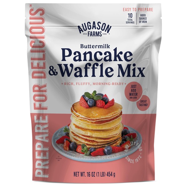 Augason Farms Buttermilk Pancake & Waffle Mix Resealable Pouch, Emergency
