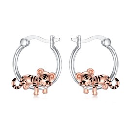 925 Sterling Silver Women's Earrings Sunflower/Tiger/Fox/Wolf/Frog/Dragon/Elephant/Cow/Ballerina/Swords Animal Jewellery Gifts for Women Girls Mother Daughter Birthday Mother's Day, Sterling Silver