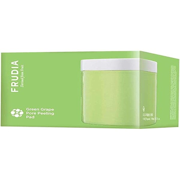 WELCOS FRUDIA Green Grape Pore Peeling Pad - Pore Minimizer Face Exfoliator Korean Toner Pads | Facial Peel Exfoliating Pads for Face | Facial Toner Cotton Pads for Face (Jar of 70 Facial Pads)