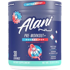 Alani Nu Pre-Workout+ Rocket Pop – 300mg Caffeine, Sugar-Free, Citrulline & Beta-Alanine for Energy, Focus & Pumps – 30 Servings