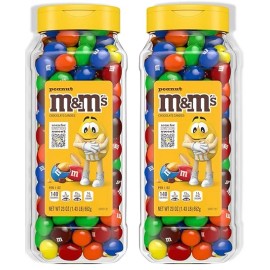 M&M's M&M’S Milk Chocolate and M&M’S Peanut Bulk Candy Jars, ( Select Type / Size ). - Peanut, 23 Oz Each (Pack of 2)