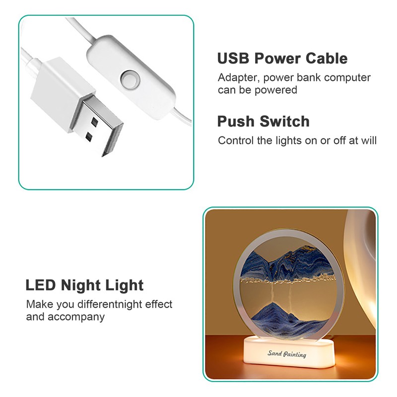 Sandscape Lamp Decorative Modern Night Lamp Gift 5 V Red