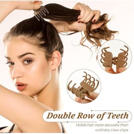 8 Pack Matte Hair Clips for Women Girls Rectangle and Double Row Small Claw Clip Morandi Color Hair Claw For Women Flower Hair Clip Lady Small Hairpin Girls hairclip High Ponytail Clip Headdress