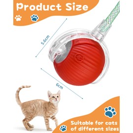 FAOKZE Cat Toy, Interactive Cat Toys, Electric Cat Toy with USB, Intelligent Obstacle Avoidance Cat Toy Ball Electric, Toy for Cats