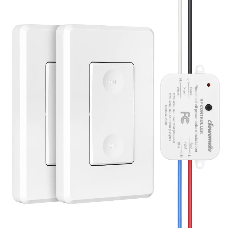 DEWENWILS Wireless Remote Control Light Switch and Receiver Kit 2