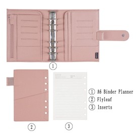 Moterm True-A6 Luxe Rings Planner - Genuine Leather Binder Organiser (30 mm Ring, Pebble Dust Rose)