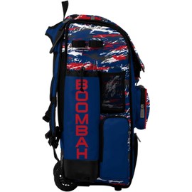Boombah Superpack Hybrid Rolling Bat Bag - Wheeled & Backpack Version - Razor Royal/Charcoal/White