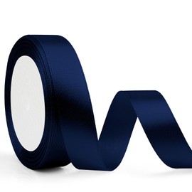 Blue Ribbon 7/8 Inch 25 Yards Navy Blue Ribbon for Flower Bouquet Royal Blue Ribbon for Gift Wrapping Ribbon Blue Satin Ribbon for Hair Hair Ribbons Dark Blue Ribbons for Crafts Christmas Ribbon Candy