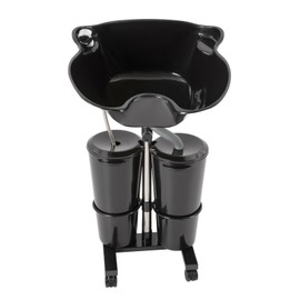 DCEHKR Portable Shampoo Basin, Height Adjustable Shampoo Bowl with 2 Water Buckets Hair Washing Station Suitable for Beauty Salon and Barber Shop/Ships in The USA