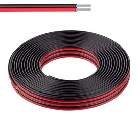 16 Gauge Wire (16 AWG) - 32 Foot 2 Pins Tinned Pure Copper Electrical Wire, 2468 80℃ 300V Hookup Red Black Copper Stranded Auto 2 Cord Flexible Extension Cable for LED Ribbon Lamp Light