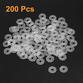 sourcing map Flat Washer Nylon M4 Seal 13 mm AD 4 mm ID 1 mm Thick Clear for Tap Pipe Water Hose Insulation Screws Pack of 200