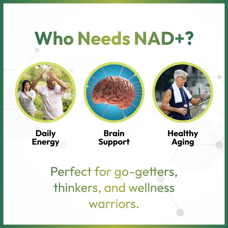 HAZEL'S Choice NAD+ Nicotinamide Adenine Dinucleotide Supplement 500mg, 60 Capsules,