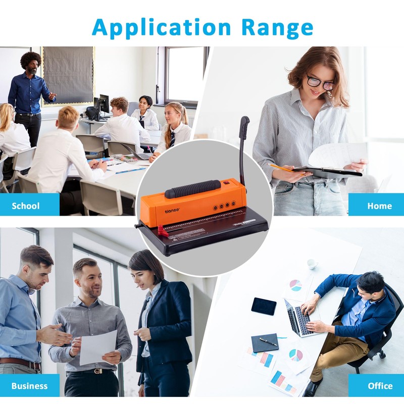 TIANSE Binding Machine, Spiral Coil Binder Machine, Manual Book Maker