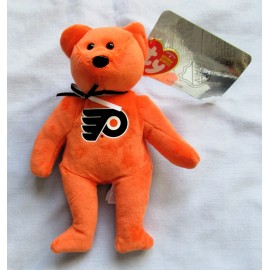 Ty PHILADELPHIA FLYERS BEAR - TY Beanie Baby Babies 8"Hockey Bear - NEW MINT