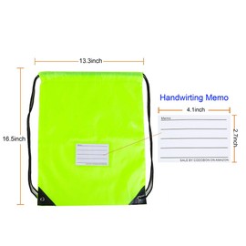 Bolsas con cordón, mochila de cuerda a granel, bolsa deportiva para gimnasio, Verde fluorescente
