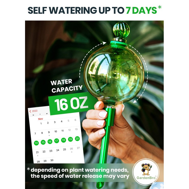 16 Oz Plant Watering Globes for Indoor Plants with Metal
