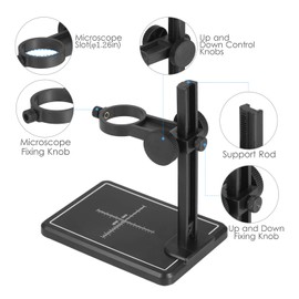 HUIOP Digital Microscope Stand Magnifier Camera Up and Down Adjustable Stand Holder Universal port Bracket Large Base with Scales for Digital Microscope