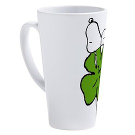 CafePress Snoopy And Clover 17 oz Latte Mug