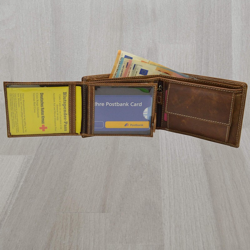 flevado Biker Wallet Motorcycle Rocker Hunter Leather Wallet with Double
