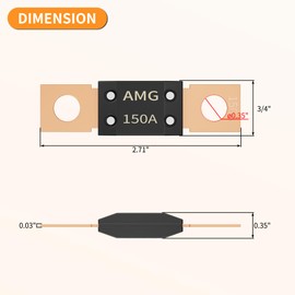 Joinfworld 3Pcs 150A MEGA Fuse, High Current Bolt Mount Automotive 150 Amp MEGA/AMG Fuse for Cars, Trucks, Construction Vehicles, Buses, Caravan Cars, Boats