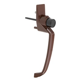 Prime-Line K 50827 Storm and Screen Door Push Button Handle Set with Interior Latch 1-1/2 in. Hole Center, Strike and Screws, Brown (Single Pack)
