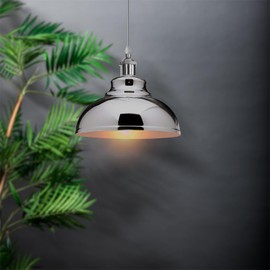 Chrome Ceiling Light Shade Metal Kitchen Lamp Shade Pendant Lighting Ceiling Light Shade, Ceiling Fitting Light & Industrial Style Light for Indoor Pendant Light Shade lamp Shade
