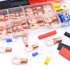 Taiss 110PCS Copper Wire Lugs,Battery lugs AWG 2/4/6/8/10/12/14/16 Gauge Copper