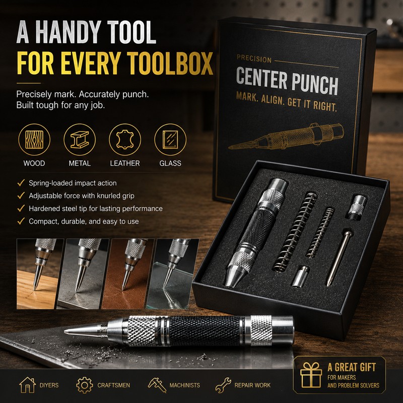 Automatic Center Punch Tool for Drill Marking – Spring Loaded