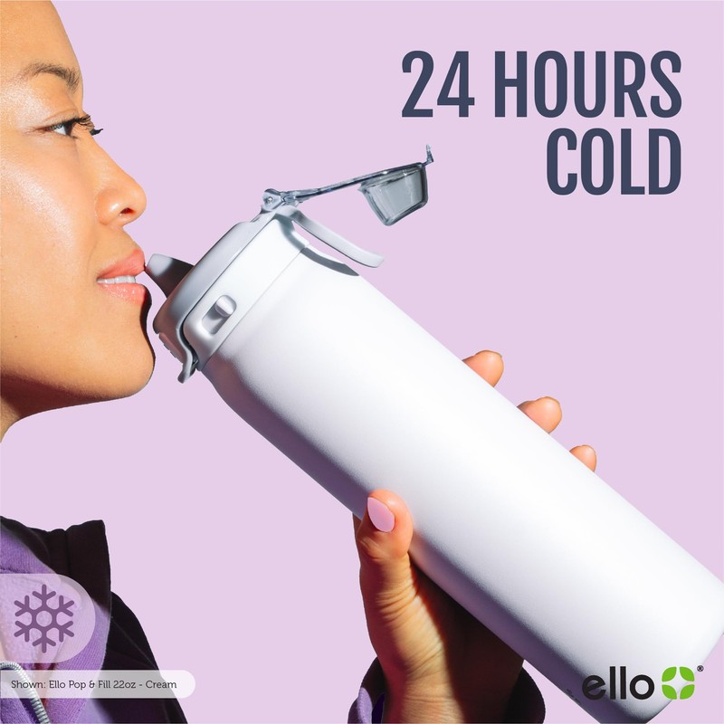 Ello Pop & Fill 32oz Stainless Steel Water Bottle with