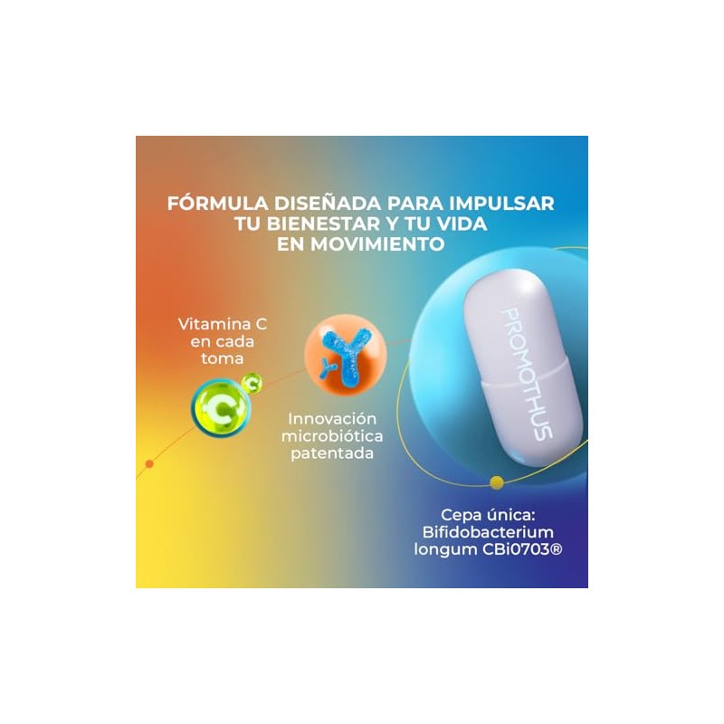Bifidobacterium Longum CBI0703 + Vitamina C, 30 Cápsulas