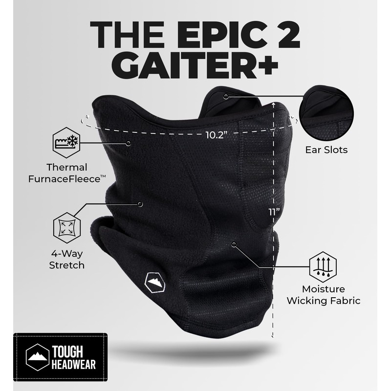 Tough Headwear Half Ski Mask for Men & Women, Winter
