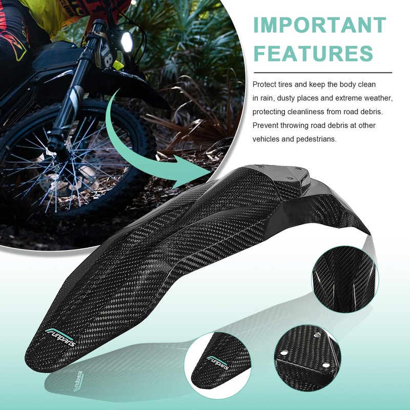 Funparts Carbon Fiber Front Fender Mudguard for Talaria Sting MX3
