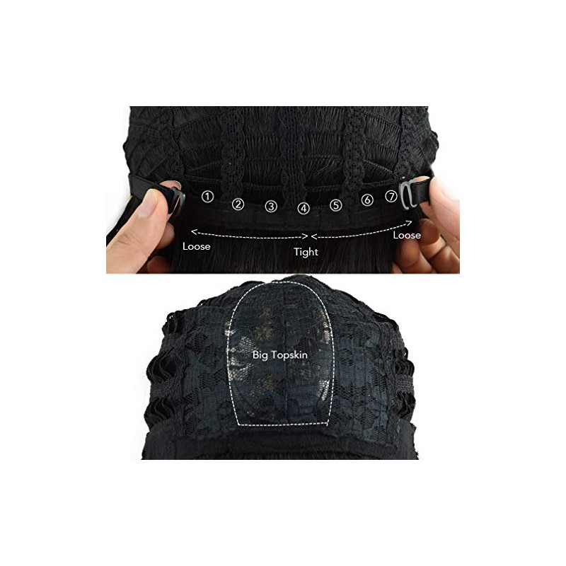 REECHO 11" Short Bob Wig with bangs Synthetic Hair for