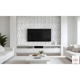 3D Panels, Polystyrene Styrofoam XPS Panels, Ceiling Panels, 3D Wall Panels, Decorations, Ceilings - Brilliant Wall Cladding, 3 mm Thick - 100 cm x 50 cm / ‎3 m² - 6 Pieces (White 03)